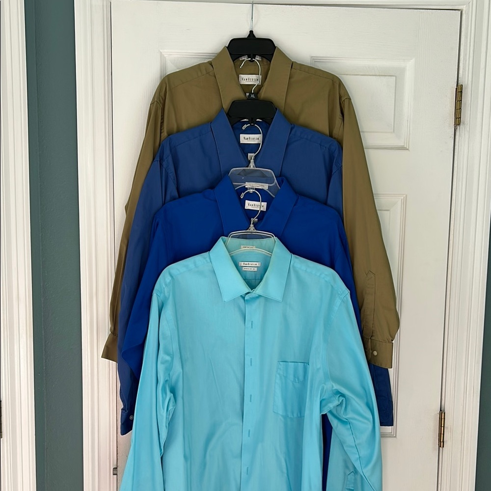 Van Heusen Men's Dress Shirts - Blue and Tan
